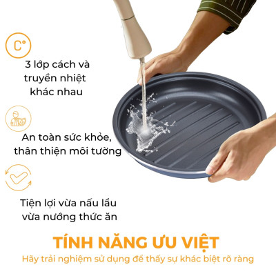 Nồi lẩu điện đa năng HR-MF5006 (5L) -hàng chính hãng thương hiệu Hare- bảo hành 12 tháng