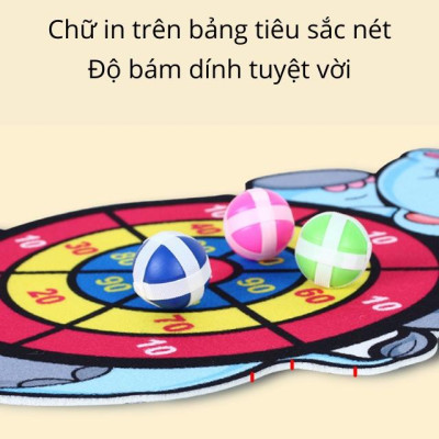 Đồ chơi Bảng ném bóng dính tính điểm cho bé hình con vật ngộ nghĩnh tặng kèm 3 trái bóng