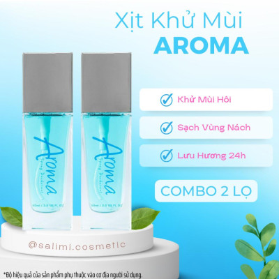 COMBO 2 Lọ Xịt Khử Mùi Toàn Thân AROMA 50ml, Giúp Ngăn Tiết Mồ Hôi, Khử Mùi Hôi Nách, Không Ố Vàng