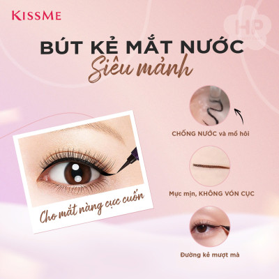 Bút Kẻ Mắt Nước Siêu Chống Trôi Nét Siêu Sắc Mãnh Kissme Heroine Make Smooth Liquid Eyeliner Super Keep (Màu Nâu Đen)
