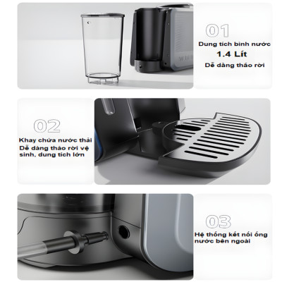 Máy pha cà phê 4 trong 1, Espresso, Viên Nén Nespresso, Nescafe Dolcegusto, Kcup HiBREW H6 - Hàng Chính Hãng