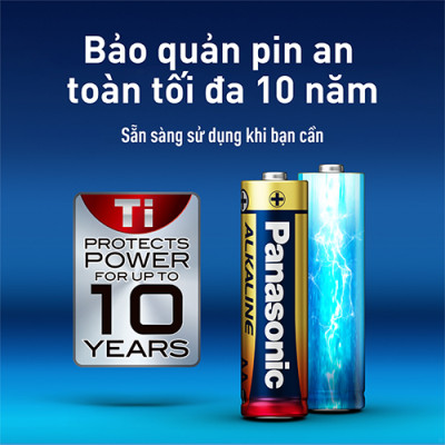 Hộp Pin kiềm Panasonic Alkaline AA LR6T/2B-V (24 viên) - Hàng chính hãng