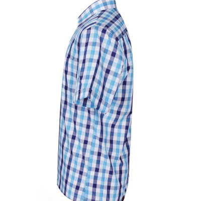 Áo sơ mi nam KHATOCO ngắn tay kẻ caro A1MN438T2-CNCR054-2408-N