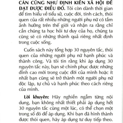 Phẩm Cách Cao Quý - Bản Lĩnh Nữ Hoàng - 30 Nguyên Tắc Vàng Của Phụ Nữ Hạnh Phúc (Sbooks)