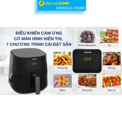 Nồi chiên không dầu Philips HD9280/90 6.2 lít - Hàng Chính Hãng