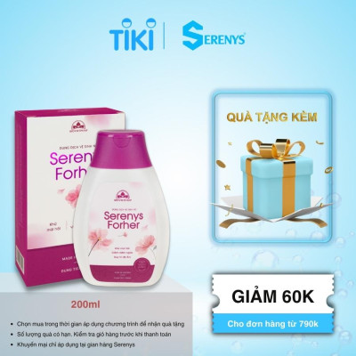 Dung dịch vệ sinh nữ Serenys Foher 200ml giúp khử mùi hôi, giảm viên ngứa, cân bằng độ ẩm, độ Ph