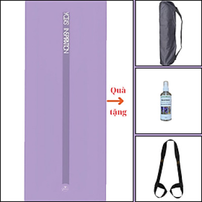 Thảm tập yoga chính hãng Yvonne, Flowstate Purple (TẶNG KÈM 3 PHẦN QUÀ) dày 6mm bề mặt nhám, siêu bám, chống trơn trượt, ưa mồ hôi