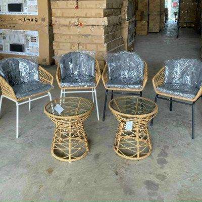 Bộ bàn ghế ban công sân vườn Tundo nhựa đan giả mây