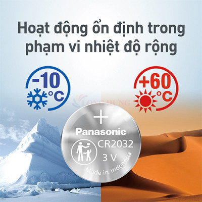 Hộp Pin nút Panasonic 3V CR-2032VN/5B (50 viên) - Hàng chính hãng