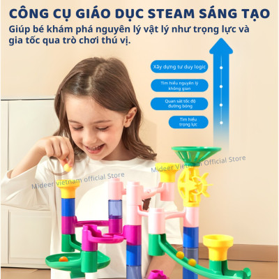 Đồ chơi lắp ráp mô hình đường bóng lăn Mideer Track Ball Blocks - Crossing the Maze