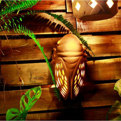 Decor Gốm Đất Nung Trang Trí Hình CON VE (Cicada Terracotta decoration) size 25x15cm
