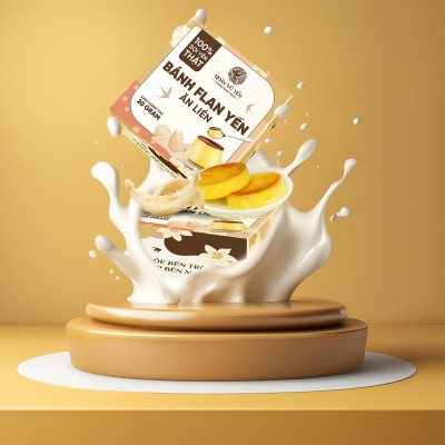 Bánh Flan Yến Sào Nguyên Chất Kết Hợp Trứng Gà Tươi, Sữa Tươi & Caramel – Mềm Mịn Tan Chảy, Béo Ngậy, Giòn Tan, Bổ Dưỡng, Không Chất Bảo Quản, Tốt Cho Tiêu Hóa & Trí Não