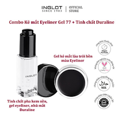 Bộ trang điểm Mắt gồm Gel kẻ mắt bền màu lâu trôi Amc Eyeliner + Dung dịch Duraline (9ml) INGLOT