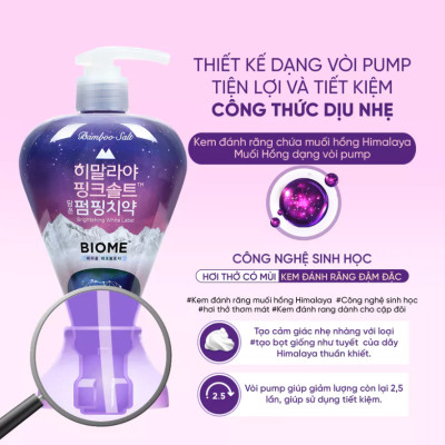 Kem đánh răng Muối Hồng Himalaya Pink Salt BioMe Pumping Hàn Quốc 285g