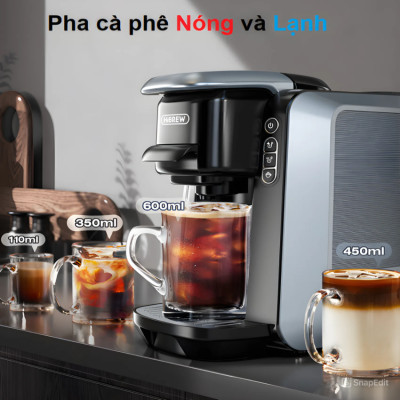 Máy pha cà phê 4 trong 1, Espresso, Viên Nén Nespresso, Nescafe Dolcegusto, Kcup thương hiệu Mỹ cao cấp HiBREW H6 - Hàng Nhập Khẩu