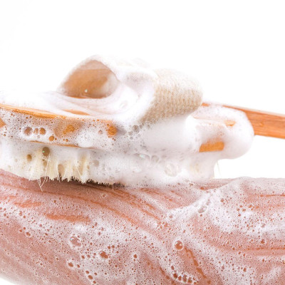 Bàn chải da khô, cây chà lưng tắm, cây cọ lưng kỳ ghét loại 1 tẩy tế bào chết cán dài tháo rời 40cm (Hàng Chính Hãng)