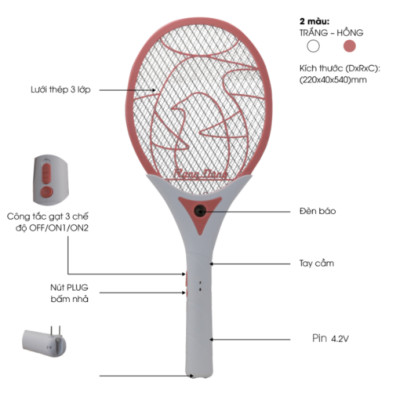 Vợt bắt muỗi VBM RD.05 Rạng Đông