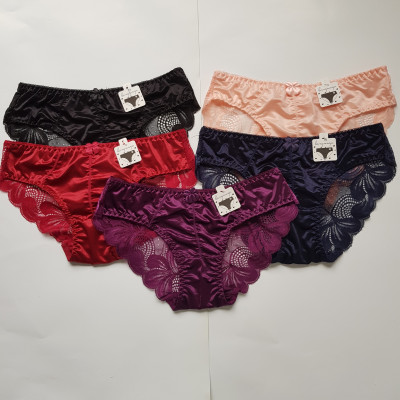 combo 5 chiếc quần lót ren lụa đính nơ phong cách tiểu thư cực xinh