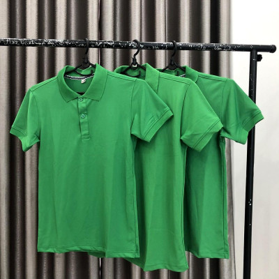 Áo Thun Có Cổ Cá Sấu 4 Chiều Màu Xanh Két - Xanh Lá Đậm