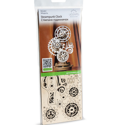 Mô hình cơ khí - Ugears Steampunk Clock - Đồng hồ Steam, Hàng chính hãng UGEARS, nhập khâu nguyên bộ từ EU, mô hình lắp ráp 3D, DYI