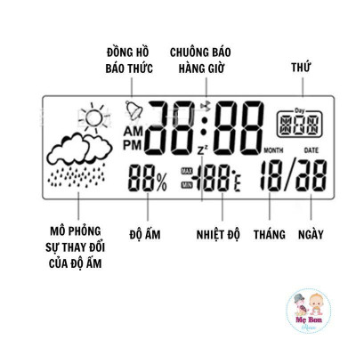 [ Tặng kèm pin ] Đồng hồ báo thức trong suốt decor trang trí phòng - Tích hợp Nhiệt kế đo nhiệt độ, Độ ẩm, đồng hồ nhiệt độ phòng Kỹ thuật số