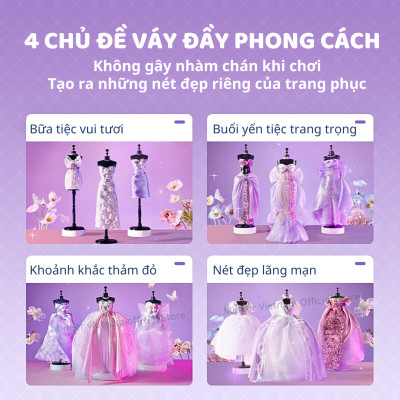 Đồ chơi thiết kế thời trang DIY cho bé gái  5 6 7 8 9 tuổi may vá Mideer Clothing Design House