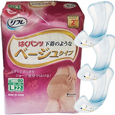 Tã - Bỉm người lớn Livedo size L (22 cái/ gói) tặng 3 băng vệ sinh nữ Abri San