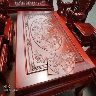 Bàn Ghế Rồng Khuỳnh Nghê Đỉnh Gỗ Hương Đỏ Nam Phi