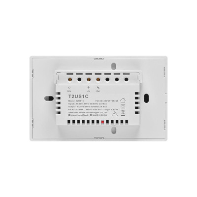 Bảng điều khiển tiêu chuẩn SONOFF T2US3C-TX 3 gang công tắc đèn tường WiFi thông minh 433MHz điều khiển từ xa RF 