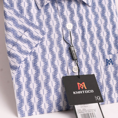 Áo sơ mi Khatoco nam tay ngắn Form tailor fit