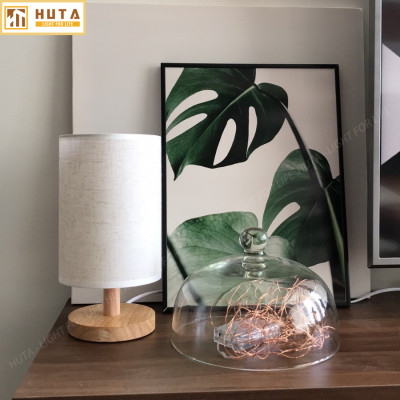 Đèn Ngủ Gỗ HUTA Light For Life G1 Chao Tròn Vintage Dễ Thương, Decor Trang Trí Phòng Ngủ, Điều Chỉnh Độ Sáng, Bóng Led Sáng Vàng Tiết Kiệm Điện