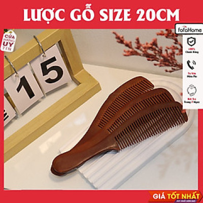 Lược Gỗ Dày Phổ Thông Dài 20cm Thiết Kế Nhỏ Gọn Chống Tĩnh Điện Cho Tóc
