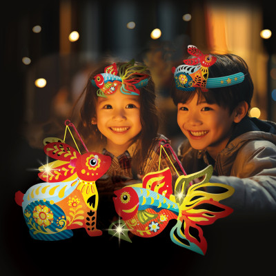 Lồng đèn trung thu Happy KiBu - Lồng đèn sáng tạo, Ánh sáng đêm trăng hình Thỏ