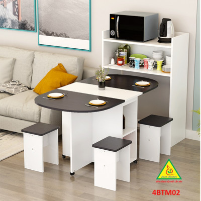 Bàn ăn gấp gọn, bàn ăn thông minh 4BTM02- Nội thấtv lắp ráp Viễn Đông Adv