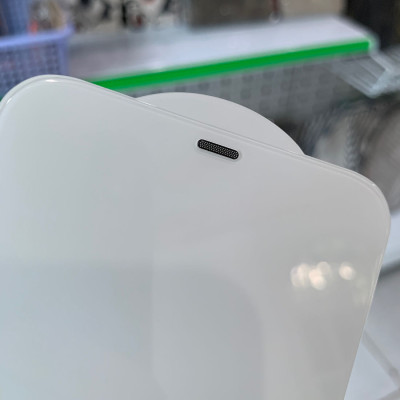 Kính cường lực không màu viền full tràn màn hình, có lưới lọc bụi lỗ loa, kính dán trong suốt toàn bộ cho iPhone - Hàng chính hãng