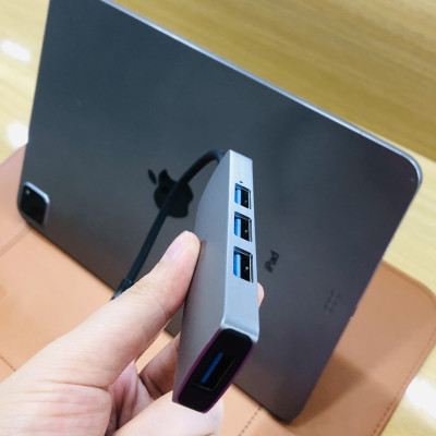 Hub Wiwu Alpha 4 in 1 A440 Pro cắm thiết bị USB C hoặc thiết bị ngoại vi,  USB C sang 4 cổng USB 3.0, Hỗ trợ truyền dữ liệu nhanh tối đa 5Gbps - Hàng chính hãng