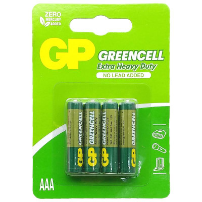 Vỉ 4 Pin Đũa GP Greencell Extra Heavy Duty AAA 1.5V - GP 24G-2U4