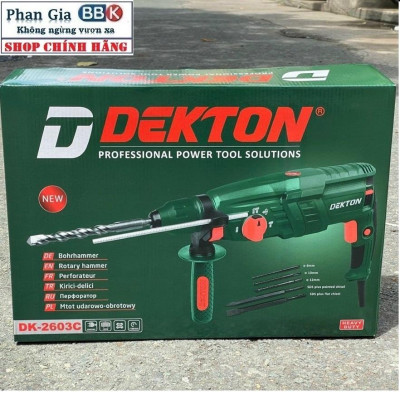 MÁY KHOAN BETONG 3 CHỨC NĂNG DEKTON-DKRH2603C GÀI MŨI SDS PLUS-CÔNG SUẤT 1050W