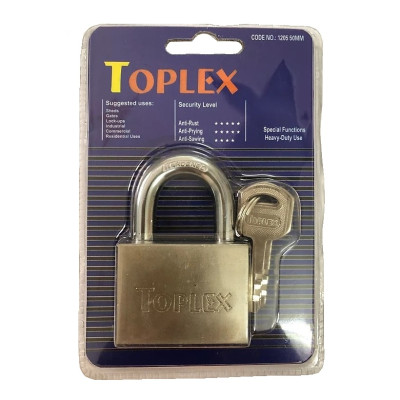 Ổ khóa TOPLEX 1205-50 mm cao cấp, khóa an toàn, chống chìa giả, chất liệu hợp kim thép, lõi hợp kim đồng.
