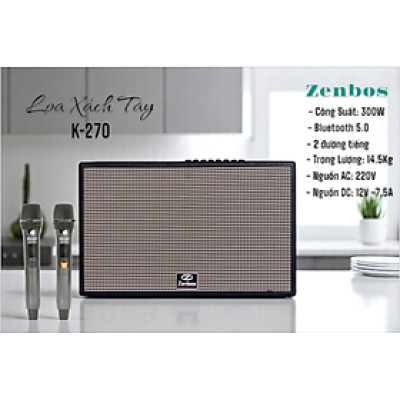 Loa Xách tay Zenbos K-270 công suất 300W (hàng chính hãng)