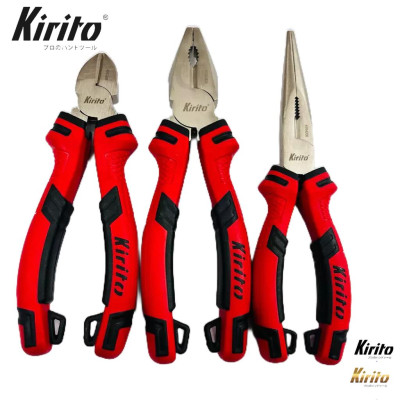 Bộ Kìm Kirito 3 Món Cho Thợ Điện – Thép CR-V – Siêu Bền – Cắt Dây, Uốn, Gắp- Kìm đỏ đen KIRITO