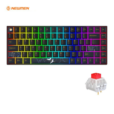 Bàn phím cơ không dây Newmen GM840 Pro  (Hạc - Trăng & Mây) G-Pro Yellow Axis - Hàng Chính Hãng 