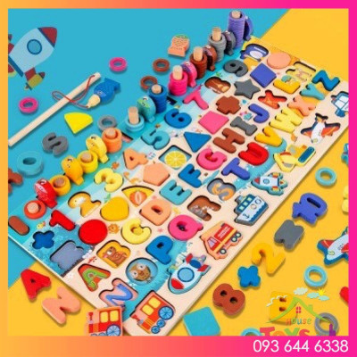 Đồ chơi câu cá gỗ 6in1 và 7in1 đa chức năng cho bé yêu phát triển trí tuệ