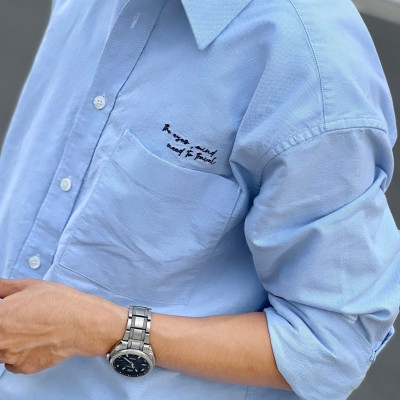 Áo sơ mi tay dài nam thêu túi Form Loose - RT 10S25SHL030 | ROUTINE CÀ MAU