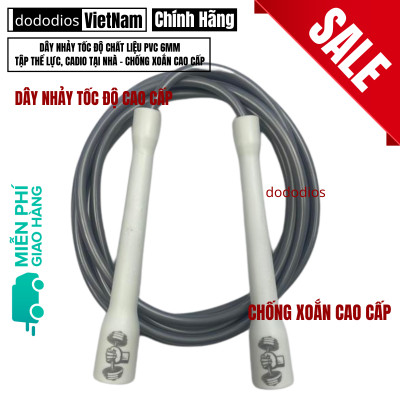 Dây nhảy tốc độ PVC dài 3m, đường kính 6mm cao cấp bền bỉ - Hàng chính hãng dododios, Dây Nhảy Chống Xoắn
