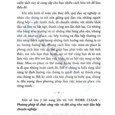 Sách - Work Clean - Phương Pháp Tổ Chức Công Việc Và Đời Sống Như Một Đầu Bếp Chuyên Nghiệp