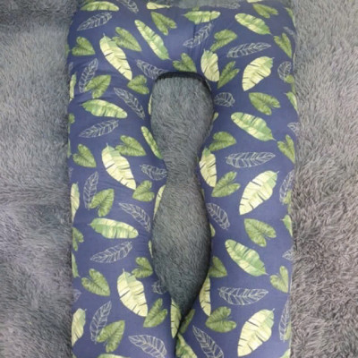 Gối ôm chữ U vỏ cotton satin Hàn Quốc cao cấp 120cm bông gòn mềm êm cho mẹ ngủ ngon - Giao họa tiết ngẫu nhiên