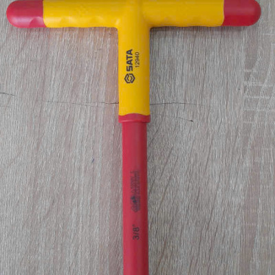 Tay vặn chữ T cách điện 1000V VDE đầu 3/8 dài 200mm SATA 12940