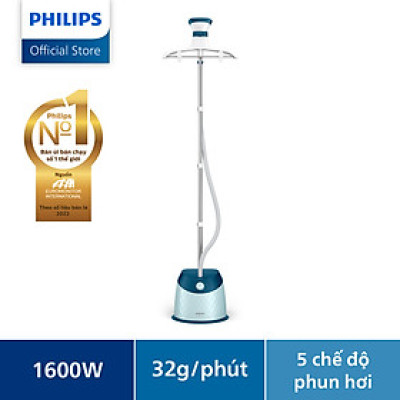 Bàn Ủi Hơi Nước đứng PHILIPS GC518 1600W Xanh - Hàng Chính Hãng