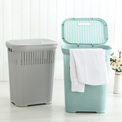 ( HÀNG CAO CẤP ) Giỏ đựng đồ quần áo có nắp Hàn Quốc Kiểu Dáng Đan Mây( Tặng Sét 5 Móc áo Inox Xoắn Dài 40cm )